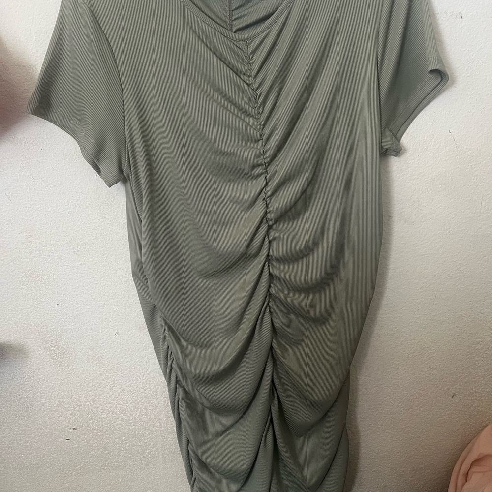 H&M Divided Ribbed Khaki Top